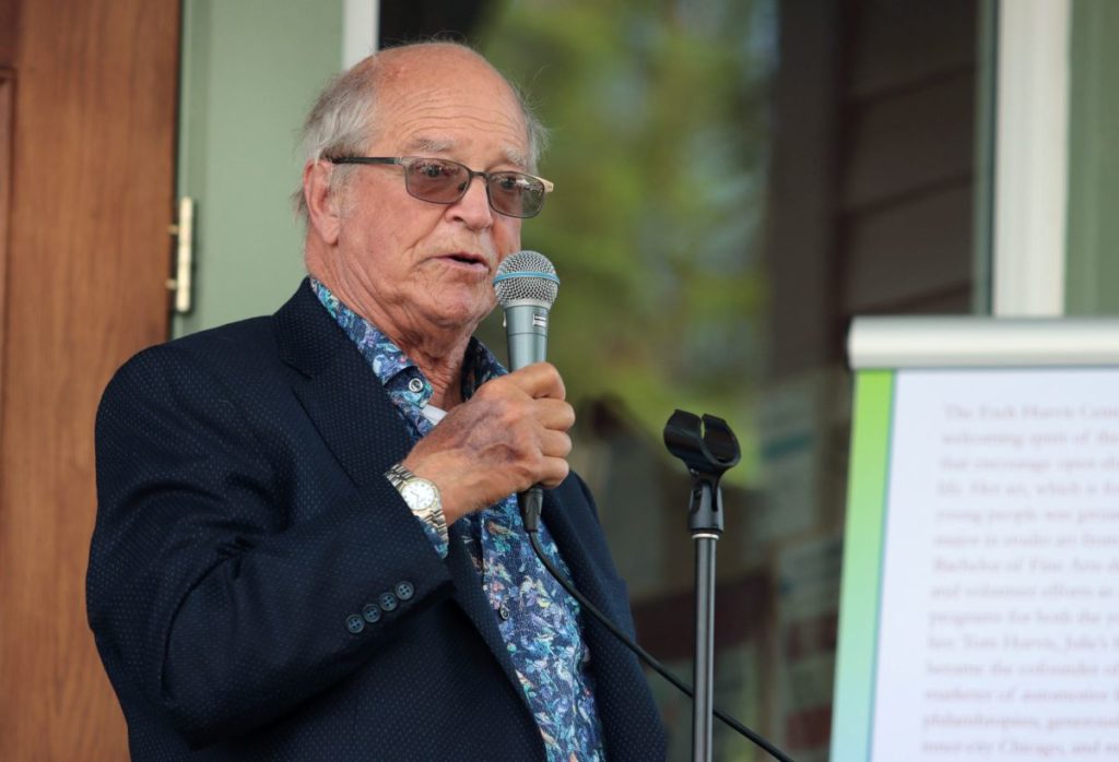 Tom Hurvis giving a speech