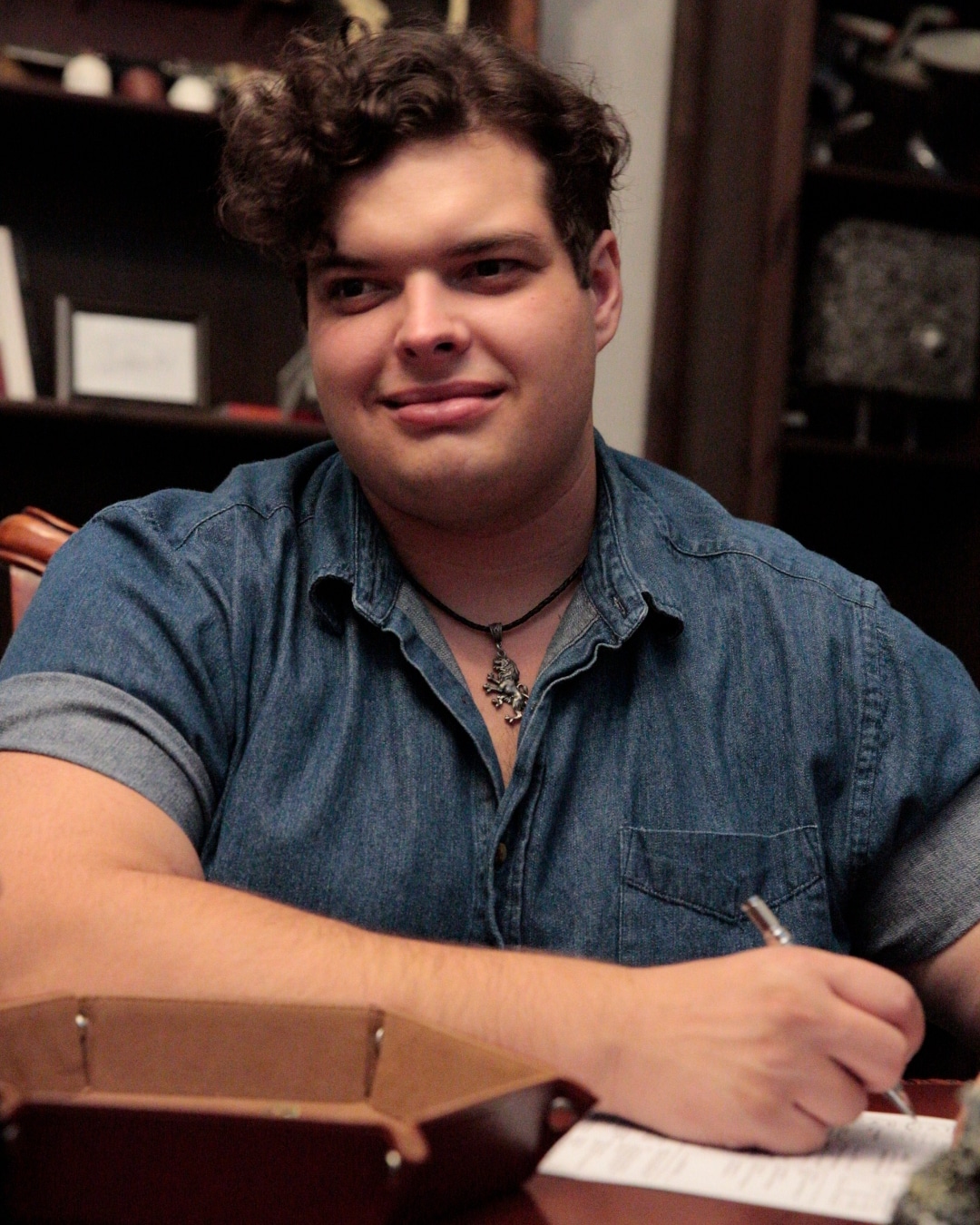 Jacob Dalton '17, theatre major, at work in his studio at the production company he founded, Hot Lunch Productions. Based in Los Angeles, Hot Lunch Productions is a narrative-driven full service production company.