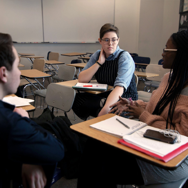 Student small group discussion