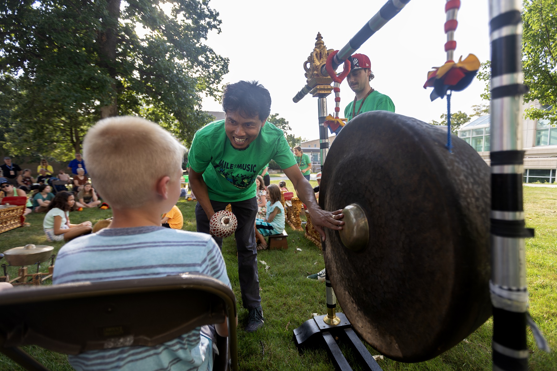 Music Education Team members teach children at Mile of Music.