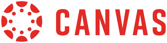 Logo in red for the Canvas learning management system.