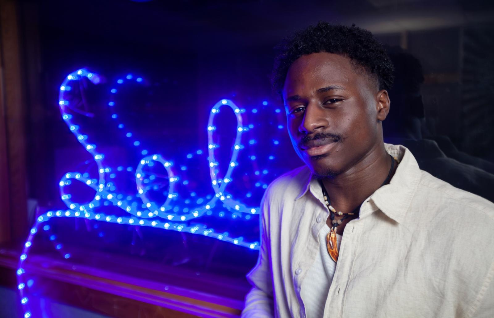Tomi Oladunjoye poses for a photo in Sol Studios.