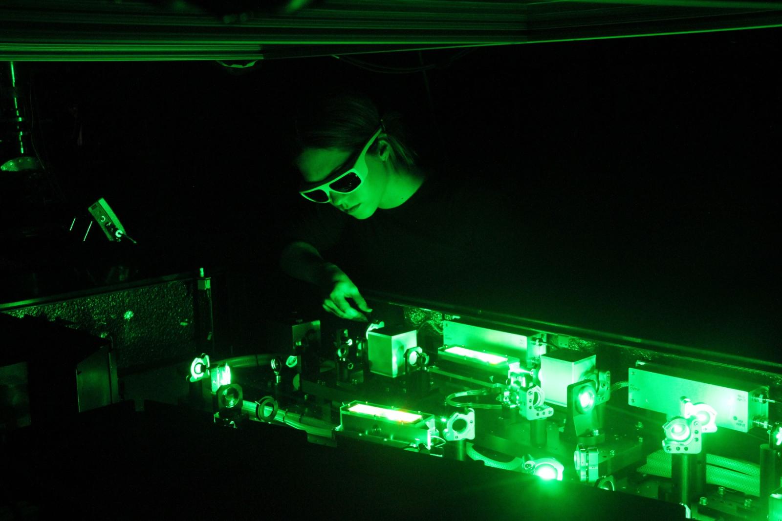 Nicolette Puskar does research in a lab as she pursues her Ph.D. 