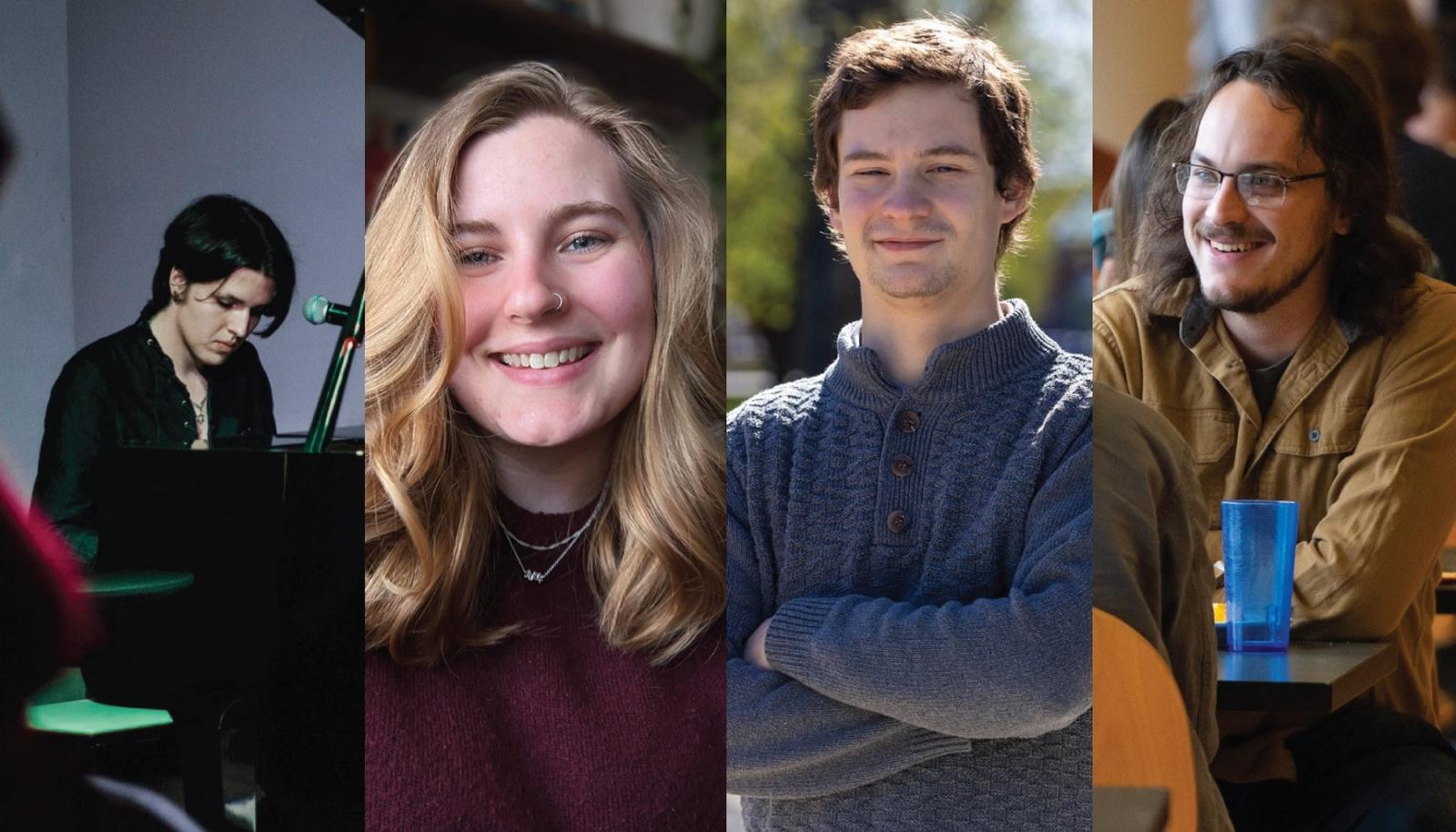Collection of photos of the four Fulbright recipients.