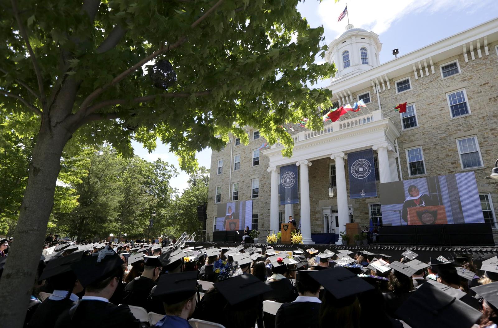 Main Hall is seen during Lawrence's 2024 Commencement.