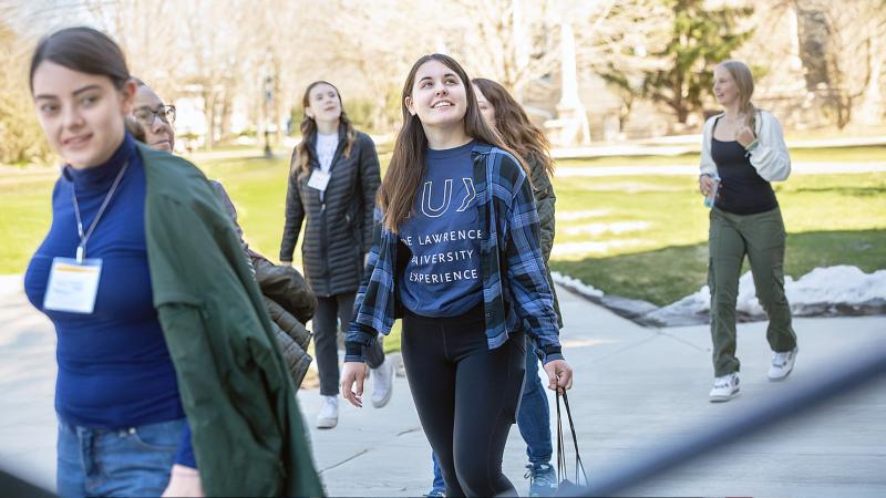 Prospective Lawrence students on tour for LUX