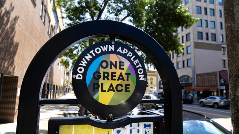 Signage says Downtown Appleton: One Great Place.
