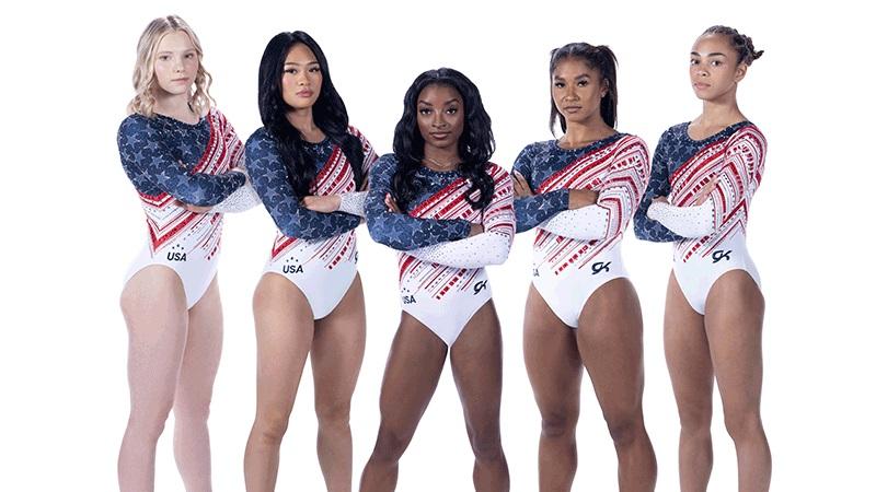 Team USA gymnasts model the newly unveiled leotards for the Summer Olympics, which were designed by Johnathan Vanko-Tomaszewski ’13, a Lawrence Studio Art Major. 