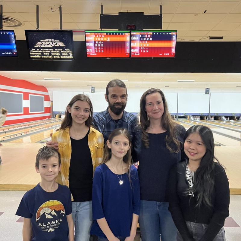 Picture of family with international student.